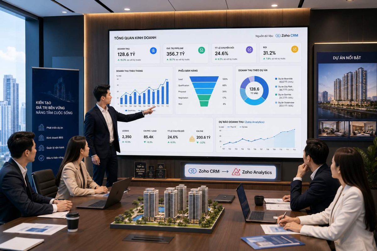 Dashboard Bất động sản trên Zoho Analytics ; Real Estate Dashboard on Zoho Analytics