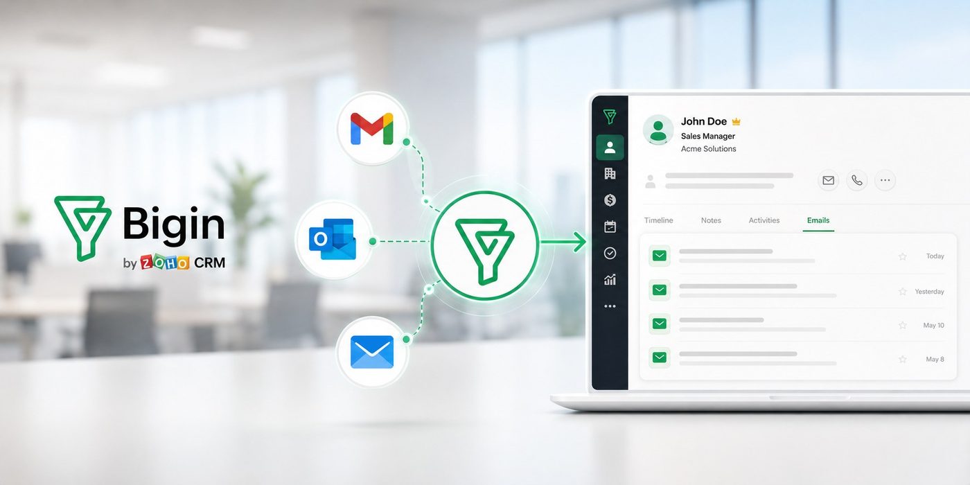Tích hợp Email vào Zoho Bigin ; Zoho Bigin Email Integration