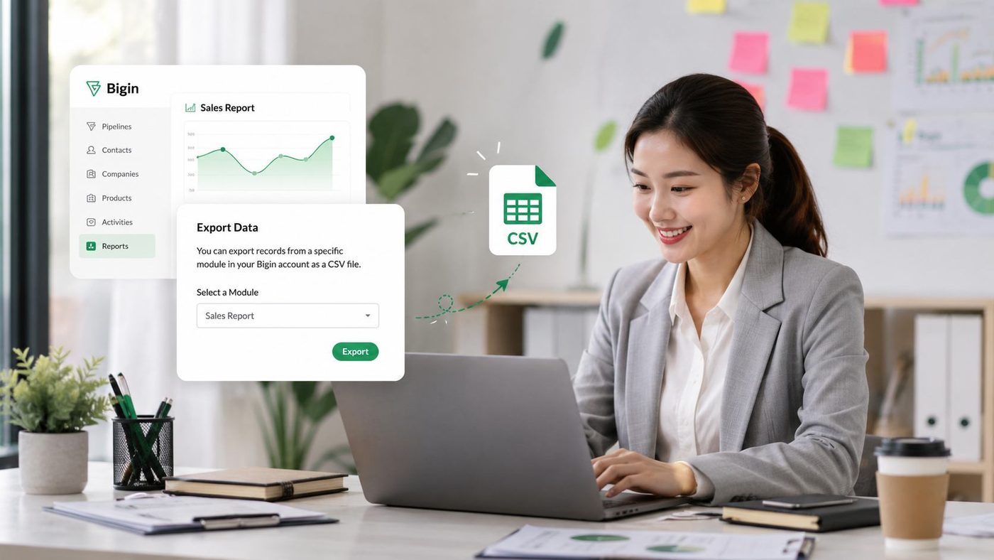 Xuất báo cáo Sales trên Zoho Bigin