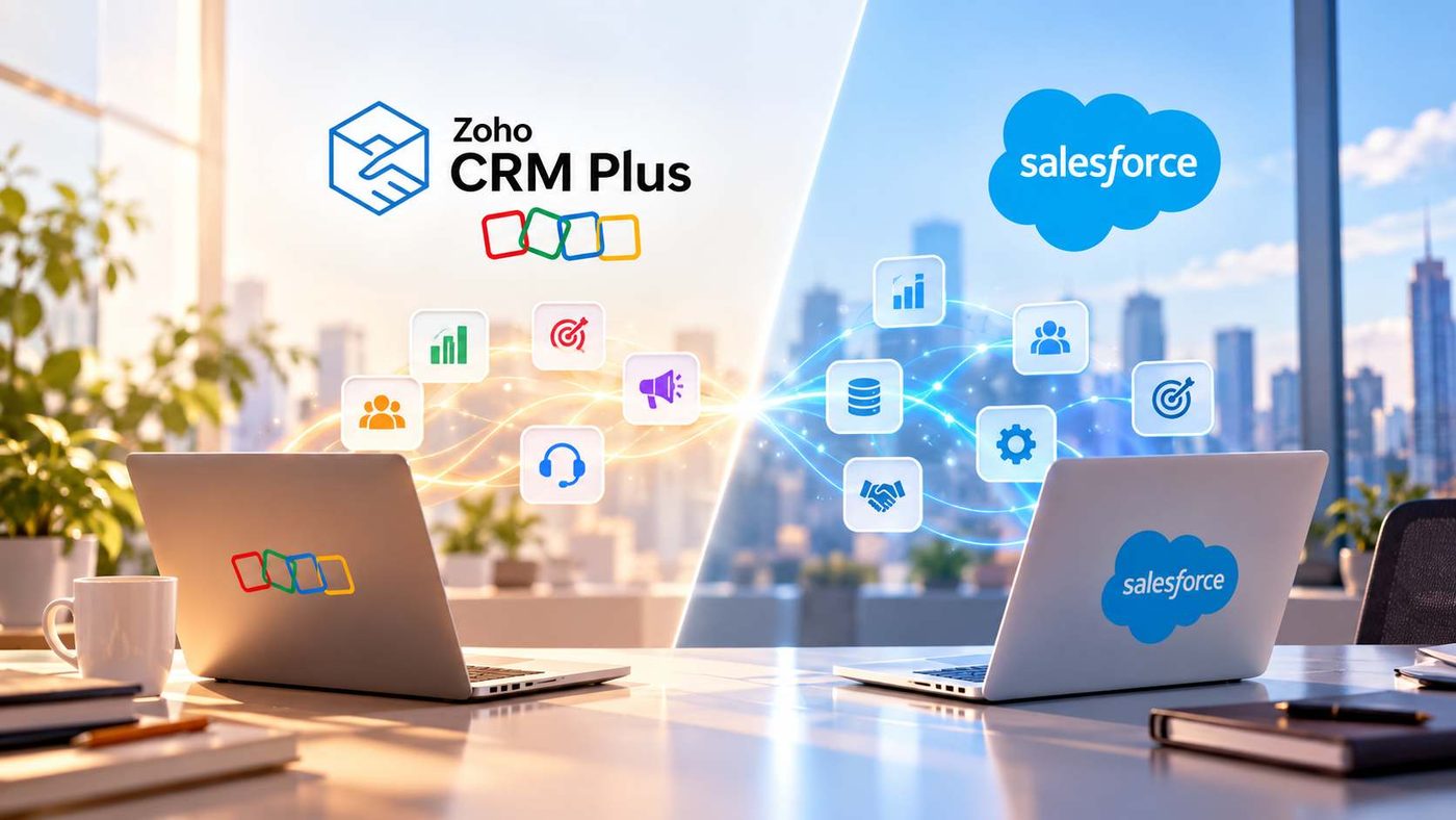 Zoho CRM Plus và Salesforce ; Zoho CRM Plus and Salesforce